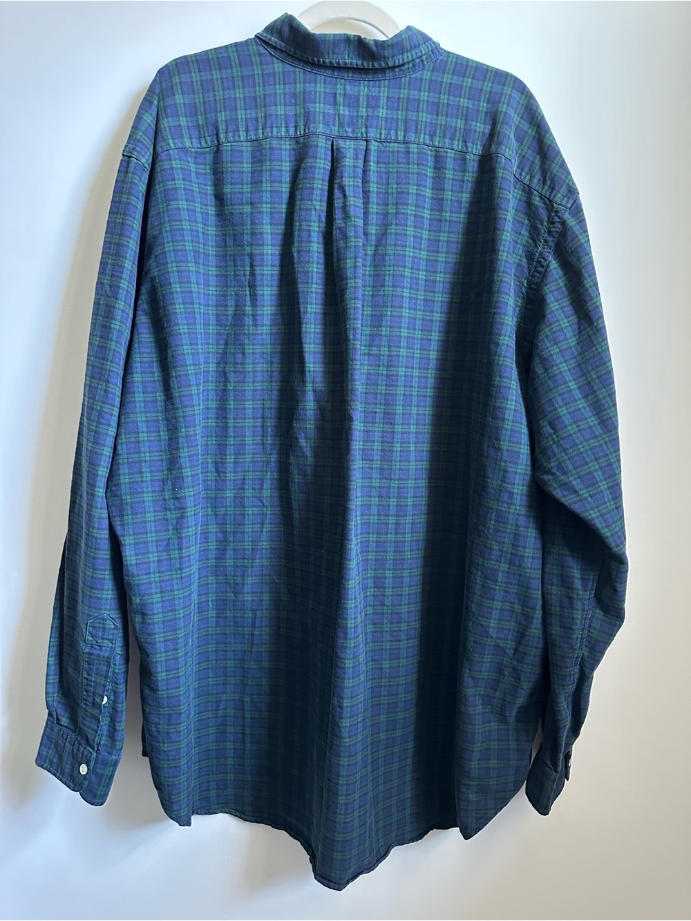 Ralph Lauren 3XLT Blackwatch Plaid Button Down Shirt Green Blue Cotton Tall - Picture 2 of 10